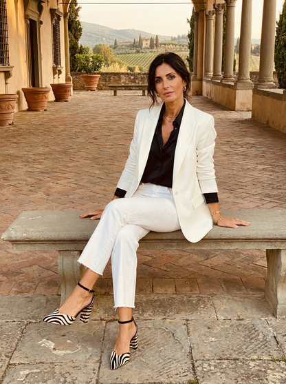 Zebra Trend – Décolleté con Cinturino Regolabile