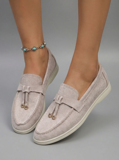 Gabriella – Mocassino Silver con Pianta Larga