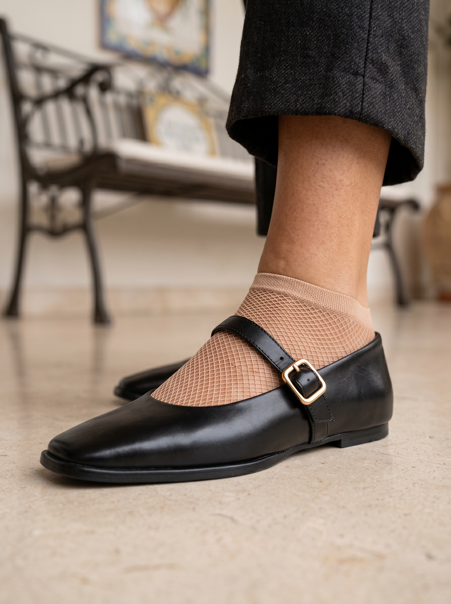 VitaFeet Classica – Ballerina Mary Jane in Pelle con Fibbia